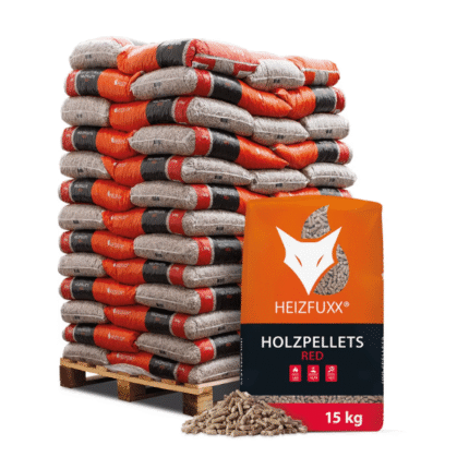 Heizfuxx Holzpellets – 975 kg Palette mit 65 Säcken à 15 kg
